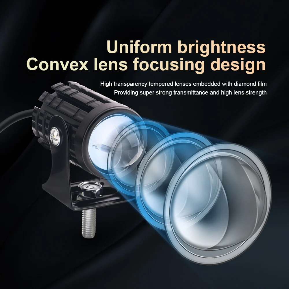 عالمي دراجة نارية بقيادة مصباح - مراجعة Universal Motorcycle Led Headlight Projector وسعره