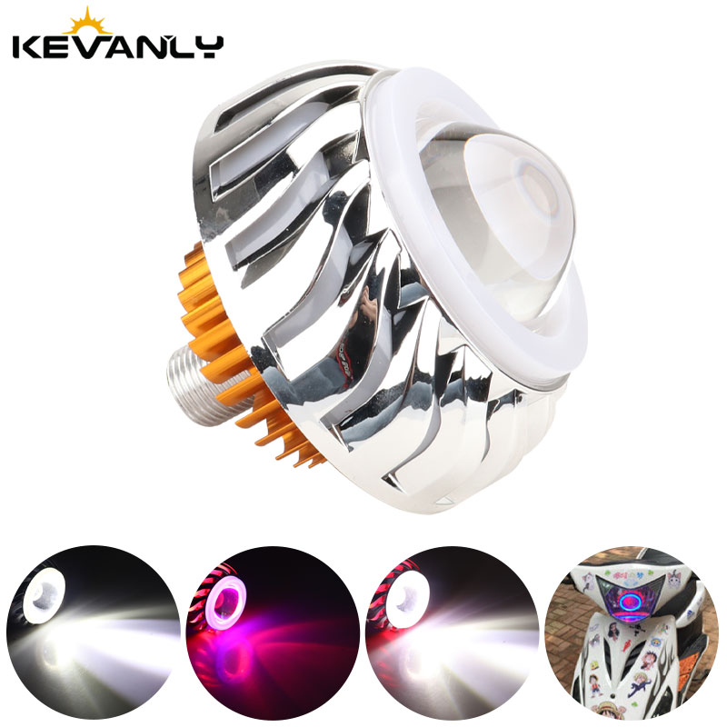 1 قطعة سيارة دراجة نارية المصب - مراجعة Universal Motorcycle Led Headlight Projector وسعره